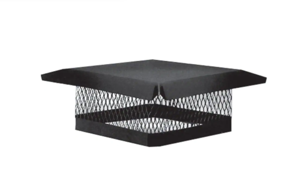 Master Flow 9 in. x 9 in. Galvanized Steel Fixed Chimney Cap in Black
